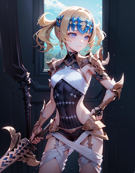 23576-3968465980-(masterpiece, best quality, high resolution),_OfiicialOutfit, Pollux, 1girl, weapon, sword, solo, breasts, holding weapon, holdi.png